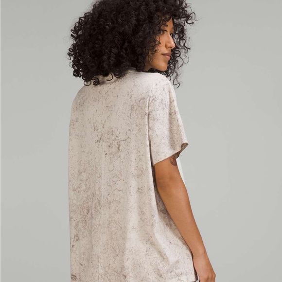 Lululemon All Yours Cotton T-ShirtCirrus Wash White Opal Raw Linen Rover #113 - Picture 2 of 5